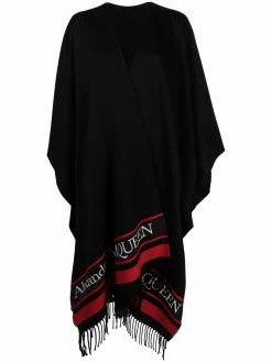 Alexander McQueen logo-print cape