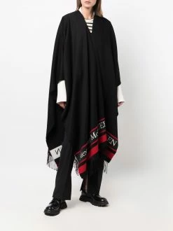 Alexander McQueen logo-print cape