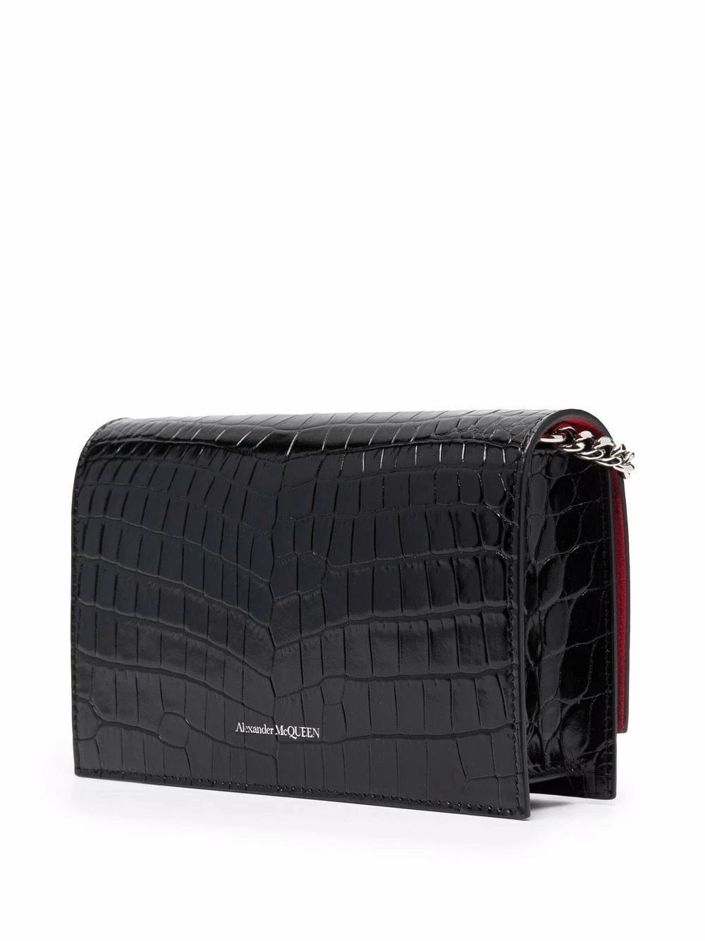 Alexander McQueen Crocodile effect leather bag 3 Alexander McQueen crocodile-effect leather bag