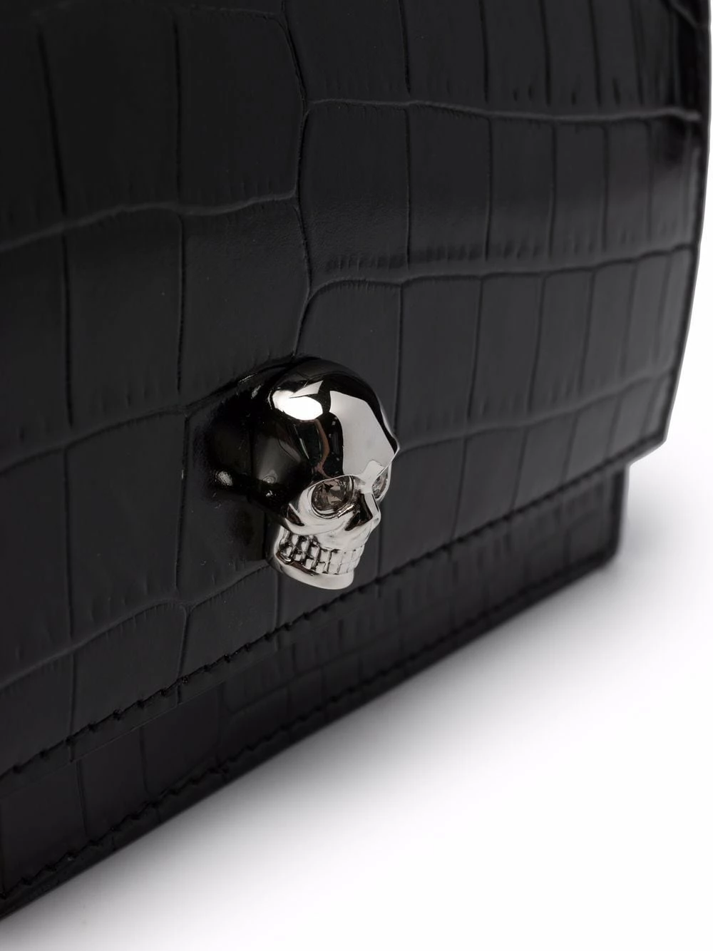 Alexander McQueen Crocodile effect leather bag 4 Alexander McQueen crocodile-effect leather bag