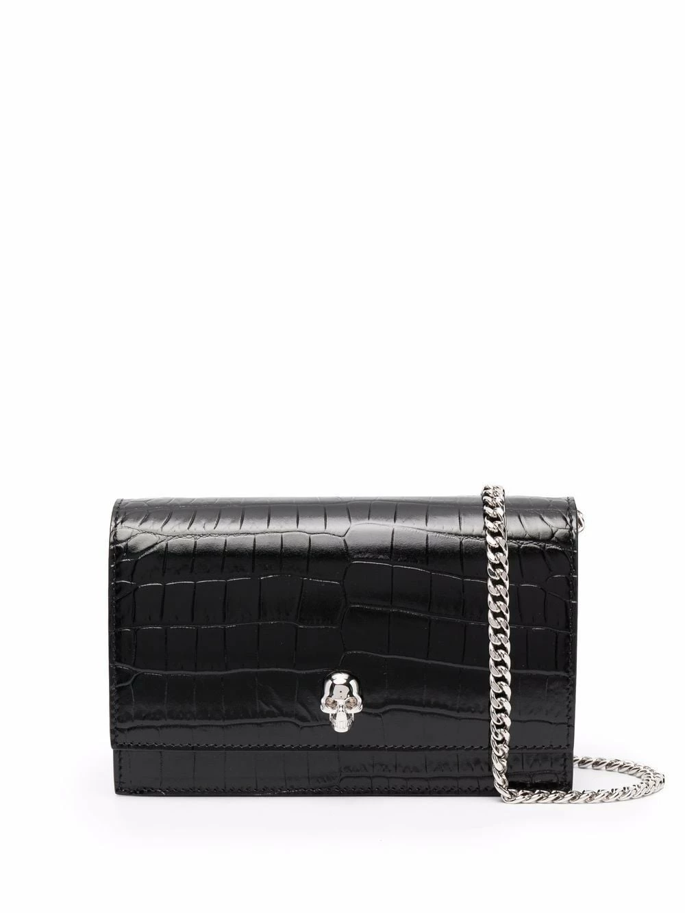 Alexander McQueen Crocodile effect leather bag 1 Alexander McQueen crocodile-effect leather bag