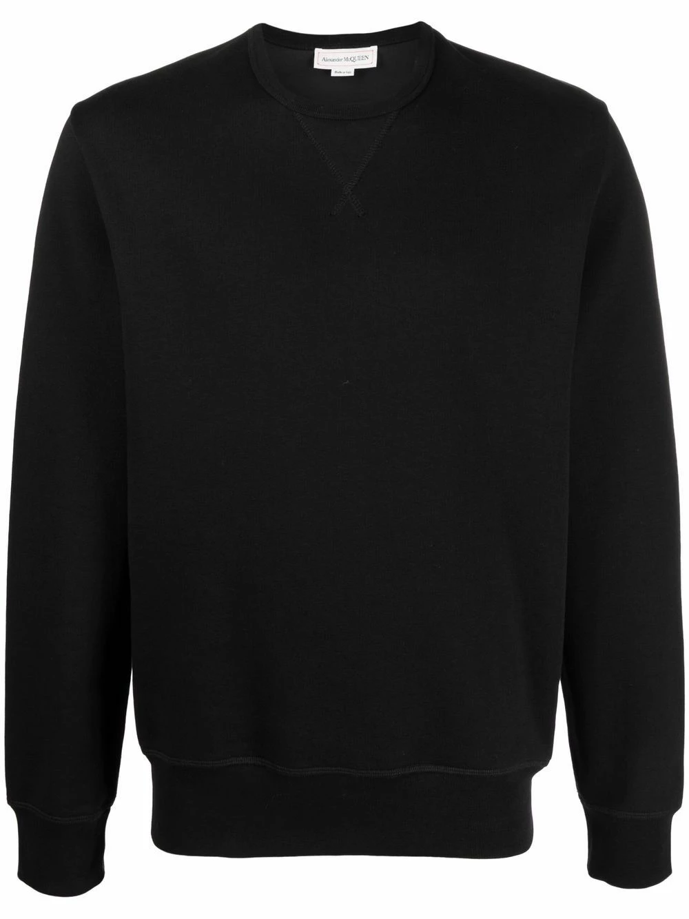 Alexander McQueen Jacquard logo panelled jumper 1 Alexander McQueen jacquard-logo panelled jumper