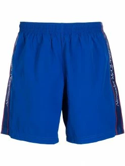 Alexander McQueen logo-tape slip-on swim shorts