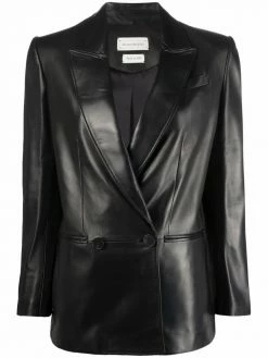 Alexander McQueen double-breasted lambskin blazer