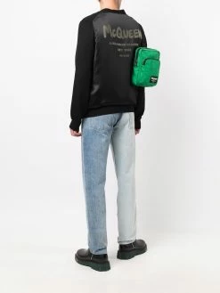 Alexander McQueen logo-print wool cardigan