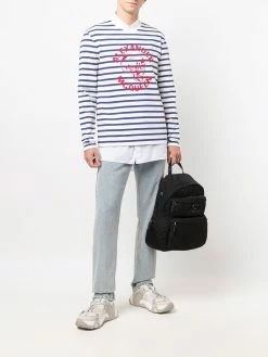Alexander McQueen logo-print striped jumper