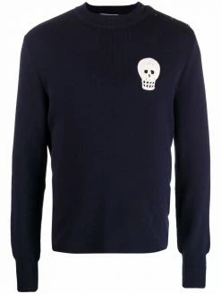 Alexander McQueen skull-embroidered wool jumper
