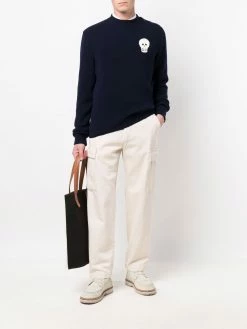 Alexander McQueen skull-embroidered wool jumper