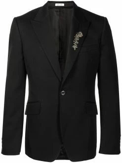 Alexander McQueen brooch-detail blazer