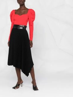 Alexander McQueen ruched sweetheart-neck bodysuit