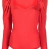 Alexander McQueen ruched sweetheart-neck bodysuit