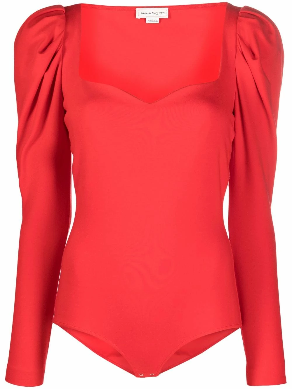 Alexander McQueen Ruched sweetheart neck bodysuit 1 Alexander McQueen ruched sweetheart-neck bodysuit