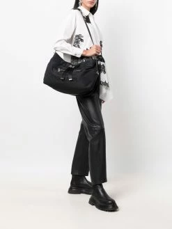 Alexander McQueen large logo-embroidered shoulder bag