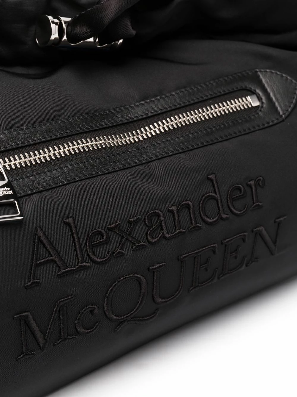 Alexander McQueen Large logo embroidered shoulder bag 4 Alexander McQueen large logo-embroidered shoulder bag