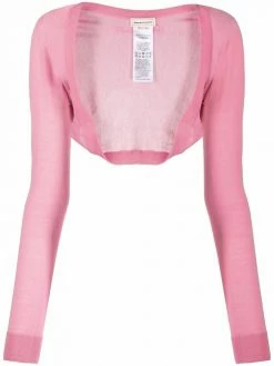 Alexander McQueen embroidered-logo bolero cardigan