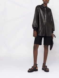 Alexander McQueen loose fit leather shirt