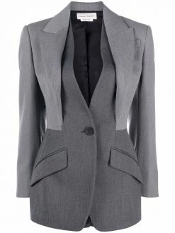 Alexander McQueen layered single-breasted jacket