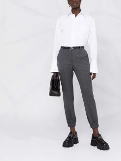 Alexander McQueen pressed-crease trousers