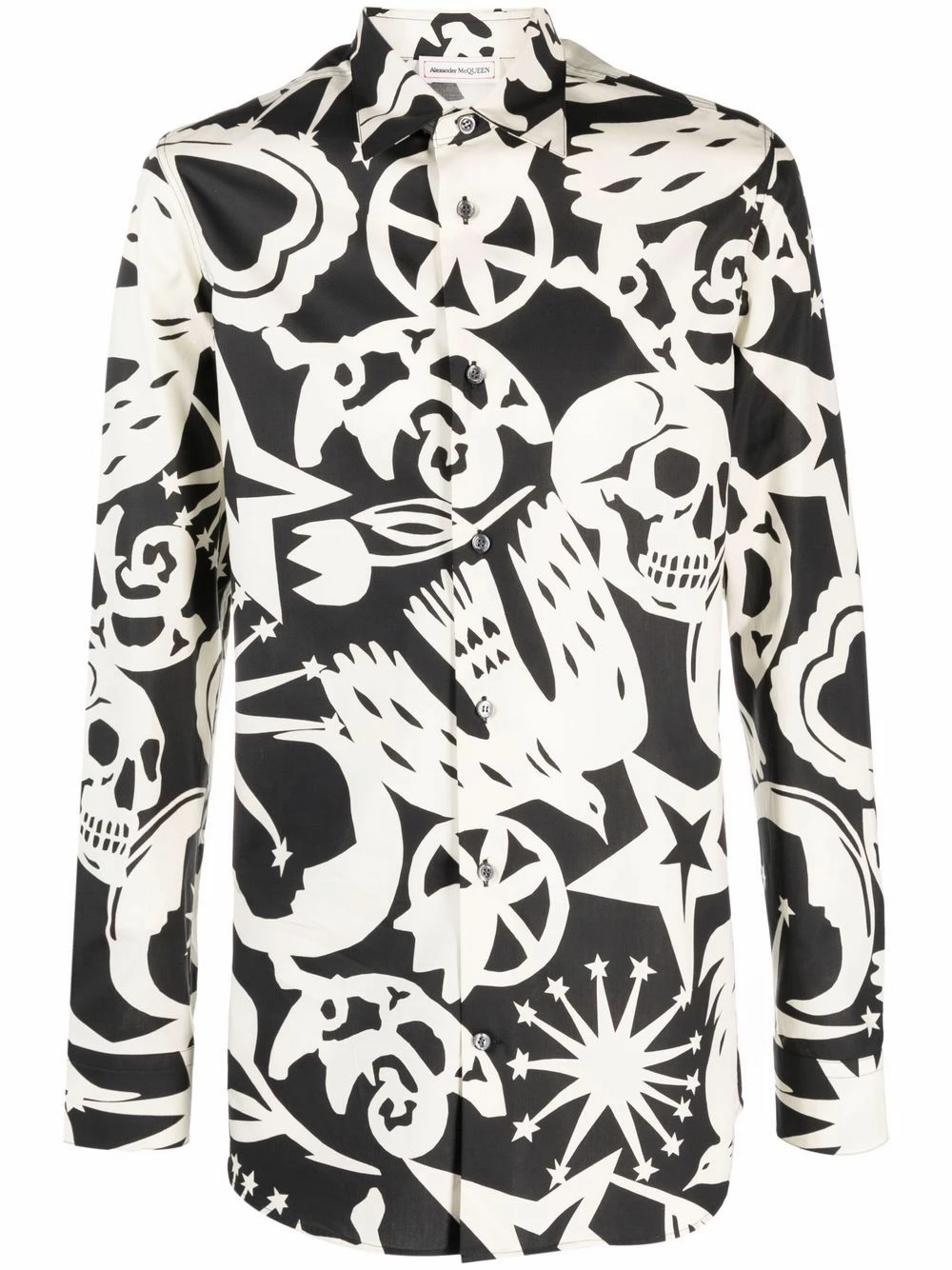 Alexander McQueen Papercut print long sleeve shirt 1 Alexander McQueen Papercut-print long-sleeve shirt