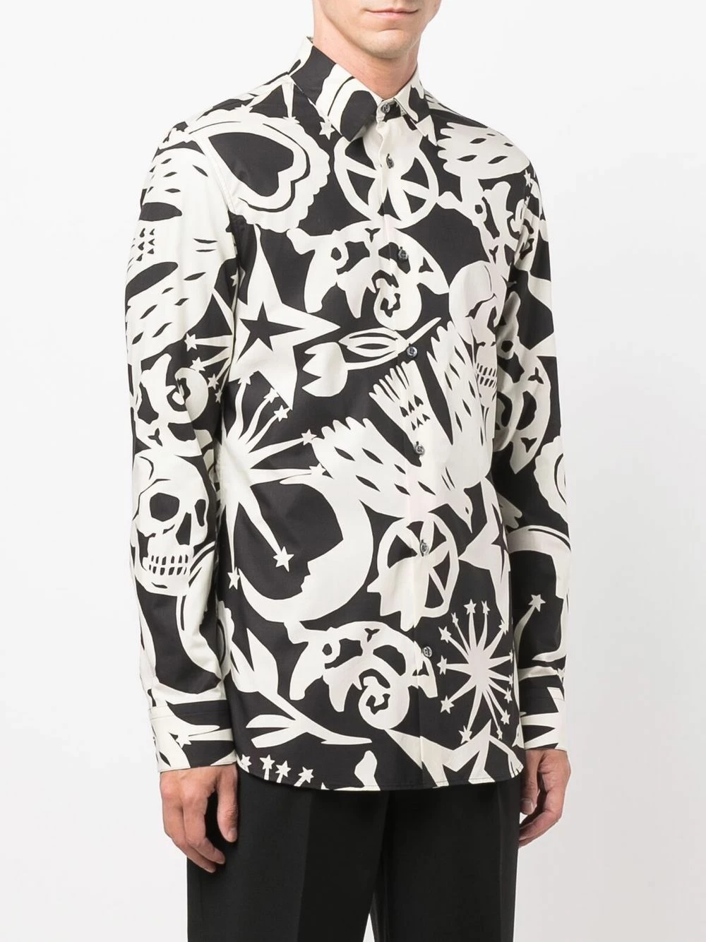 Alexander McQueen Papercut print long sleeve shirt 3 Alexander McQueen Papercut-print long-sleeve shirt