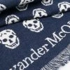 Alexander McQueen skull-embroidered wool scarf