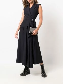 Alexander McQueen sleeveless wool-blend wrap dress
