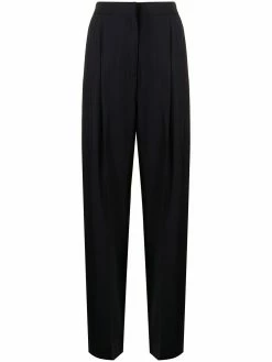 Alexander McQueen pressed-crease high-waisted palazzo trousers
