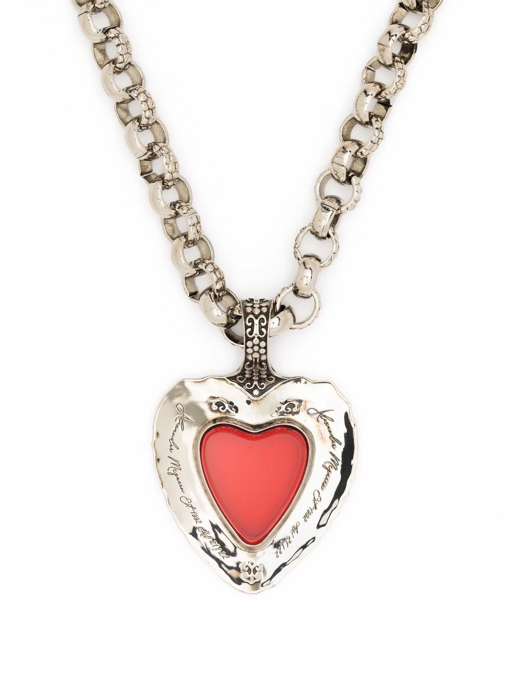 Alexander McQueen Heart pendant chain necklace 1 Alexander McQueen heart pendant chain necklace