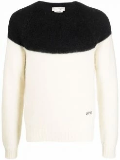 Alexander McQueen two-tone mohair-blend knit jumper