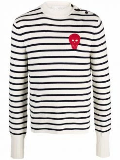 Alexander McQueen striped mock-neck jumper