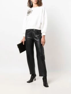 Alexander McQueen crystal star cotton-blend sweatshirt