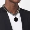 Alexander McQueen circular pendant curb chain necklace