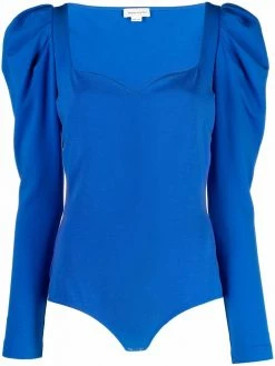 Alexander McQueen puff-sleeve sweetheart bodysuit