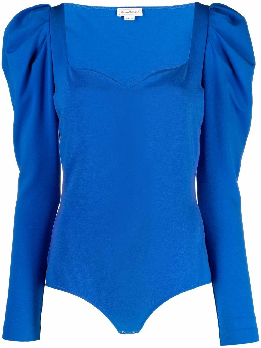 Alexander McQueen Puff sleeve sweetheart bodysuit 1 Alexander McQueen puff-sleeve sweetheart bodysuit