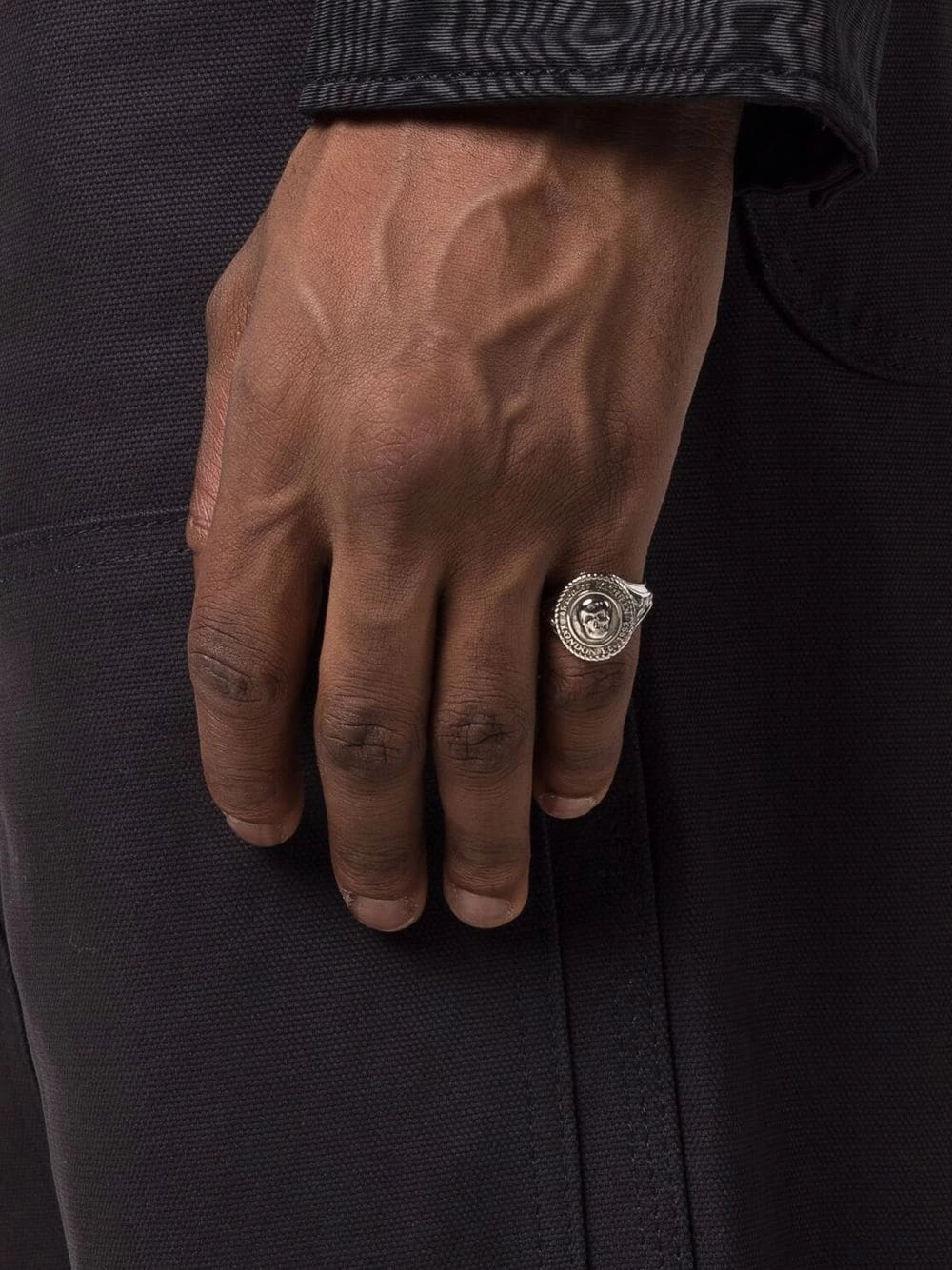 Alexander McQueen Engraved skull signet ring 2 Alexander McQueen engraved skull signet ring