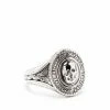 Alexander McQueen engraved skull signet ring