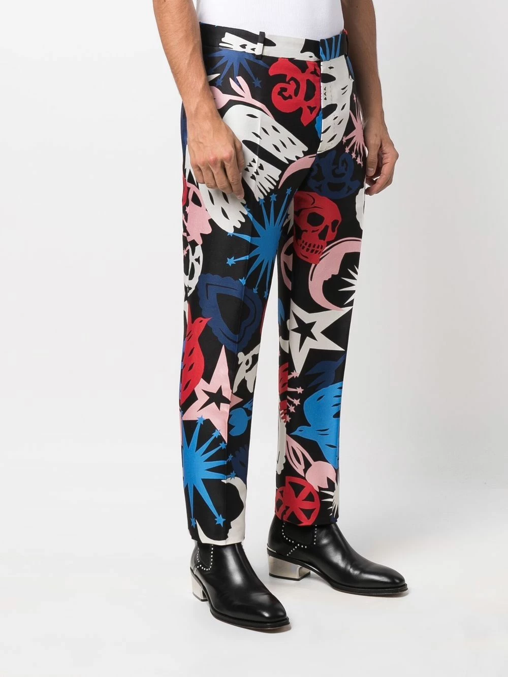 Alexander McQueen Graphic print slim fit trousers 3 Alexander McQueen graphic-print slim-fit trousers