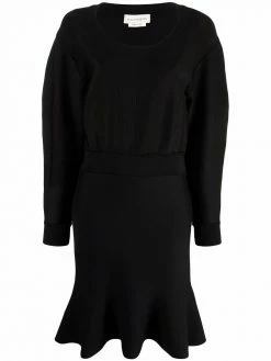 Alexander McQueen long-sleeved peplum dress