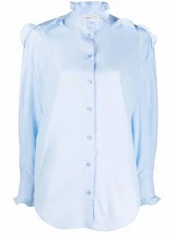 Alexander McQueen ruffle-collar cotton long-sleeve shirt