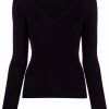 Alexander McQueen V-neck ribbed knit top
