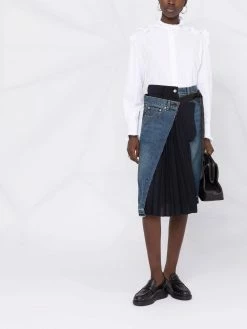 Alexander McQueen ruffle-collar cotton long-sleeve top