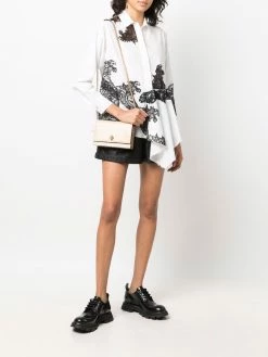 Alexander McQueen crocodile-effect leather shoulder bag