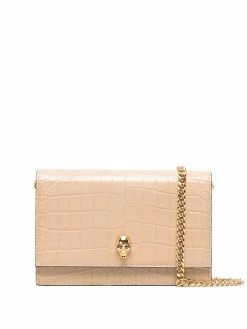 Alexander McQueen crocodile-effect leather shoulder bag