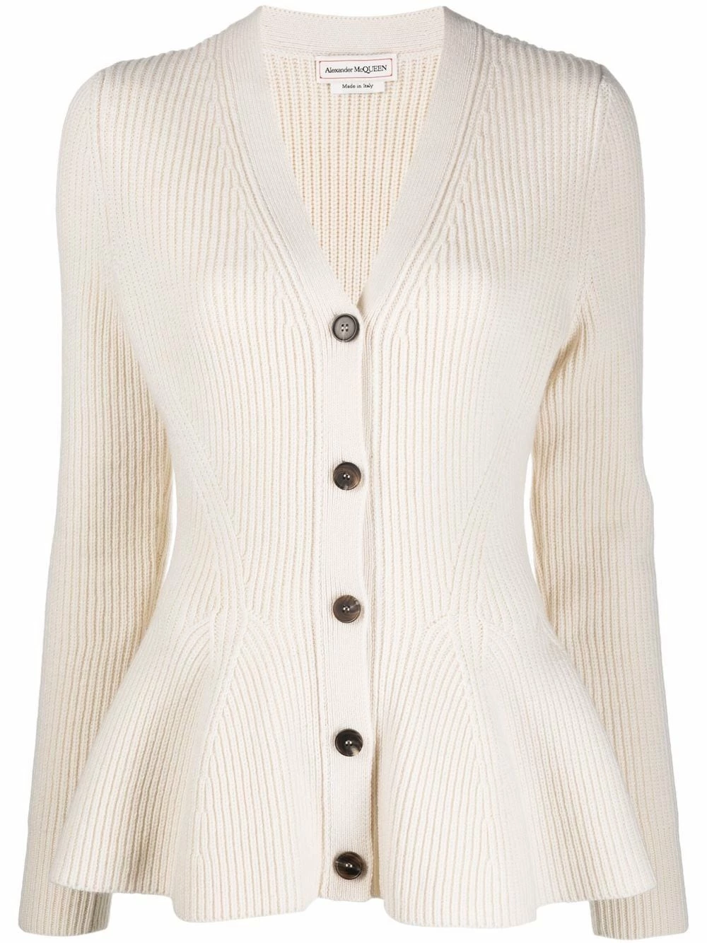 Alexander McQueen Ribbed knit cardigan 1 Alexander McQueen ribbed-knit cardigan