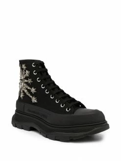 Alexander McQueen crystal lace-up platform sneakers