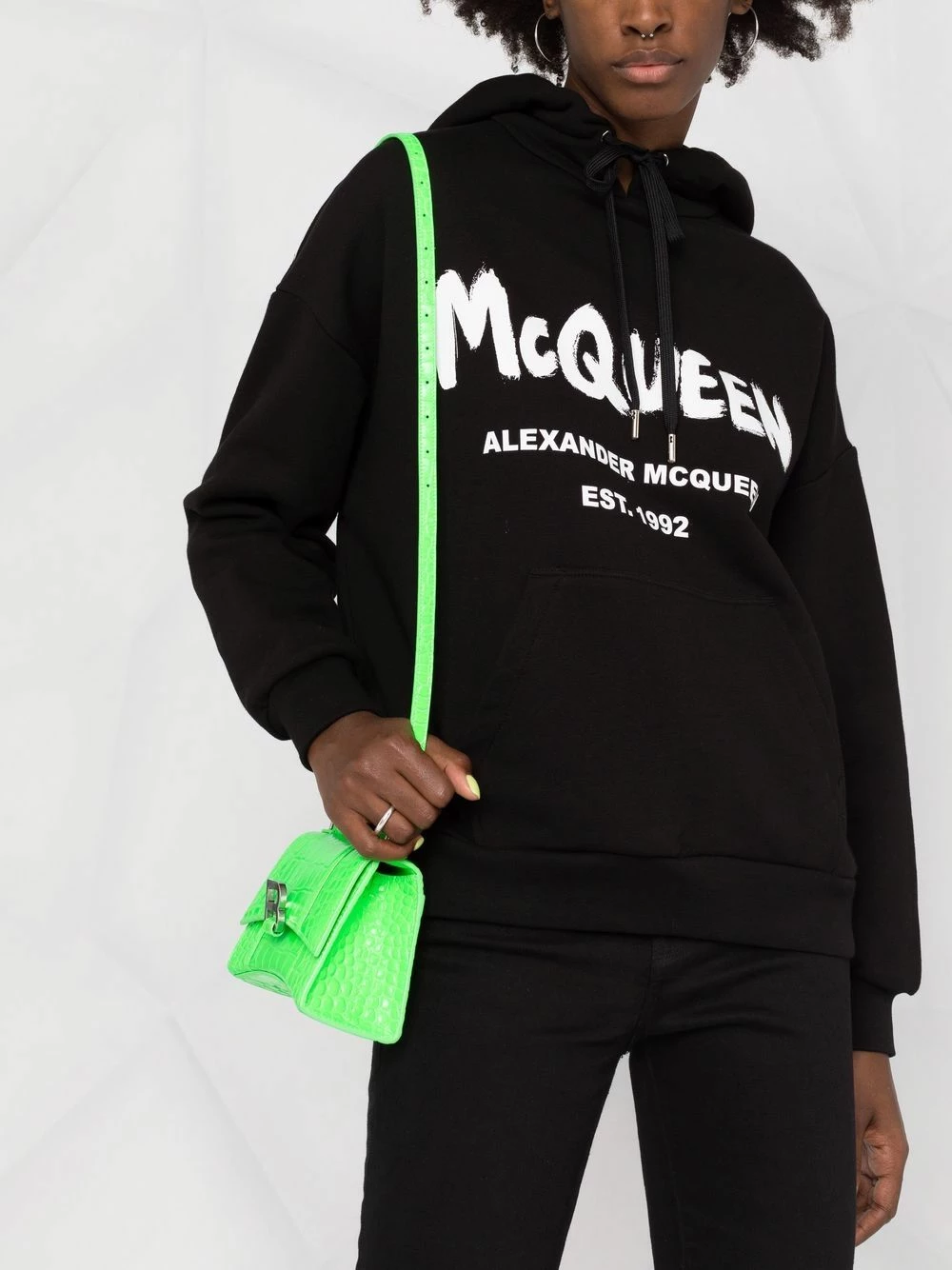 Alexander McQueen Logo print cotton hoodie 5 Alexander McQueen logo-print cotton hoodie
