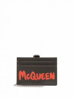 Alexander McQueen two-tone logo-print cardholder