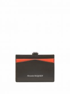 Alexander McQueen two-tone logo-print cardholder
