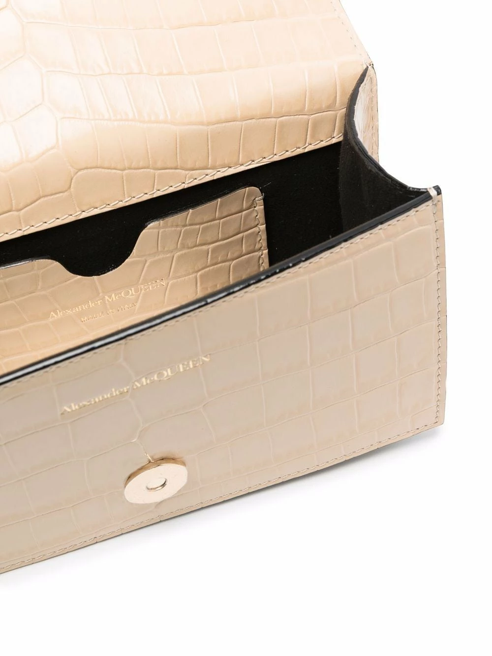 Alexander McQueen Crocodile effect skull embellished shoulder bag 5 Alexander McQueen crocodile-effect skull-embellished shoulder bag