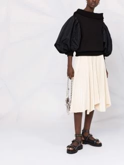 Alexander McQueen puff-sleeve off-shoulder blouse